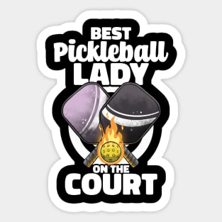 Best Pickleball Lady Paddle Pickleballer Lucky Pickleball Sticker